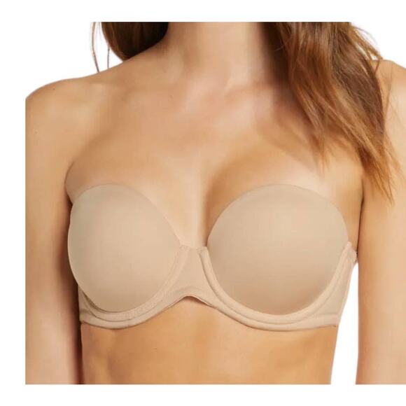 Wacoal bra Red Carpet Convertible Strapless tan size 36D - Picture 1 of 4